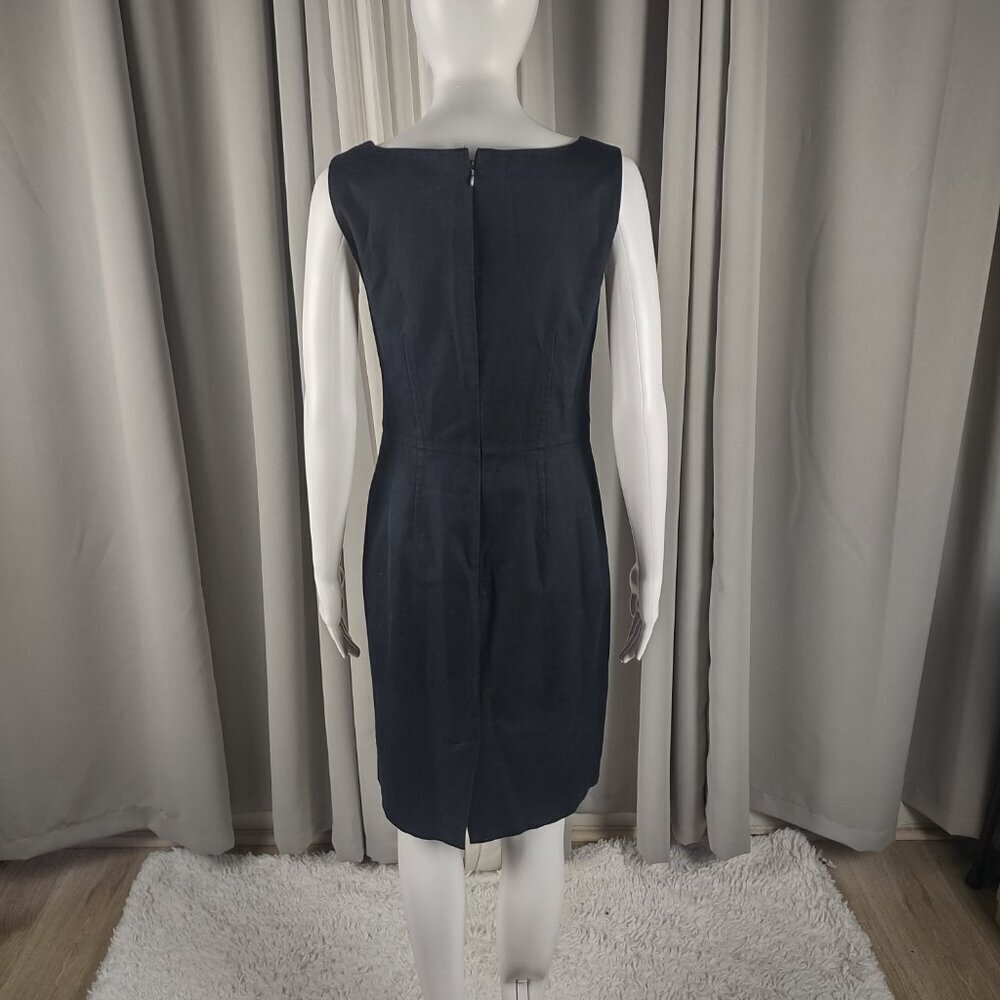 Talbots Women's Cotton Blend Sheath Sleeveless Scoop Neck Black Dress Size 6 - Picture 4 of 11